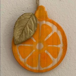 HANDPAINTED Wood Orange Slice Hanging Ornament